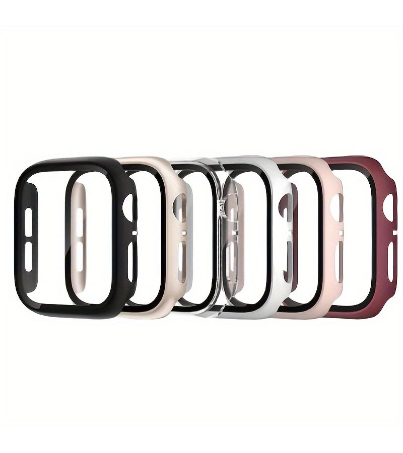 6pcs Case for Apple Watch Series 3 2 1 38mm with Tempered Glass Screen Protector Ultra Thin Hard PC Cover Accessories - Image 1