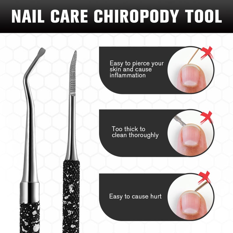 FERYES Ingrown Toenail Tools,Toenail Lifter and Toenail File Set for Ingrown Toenails Treatment - Surgical Grade Stainless Steel Under Nail Cleaner Pedicure Tools - W/Tin Storage Box - Image 3