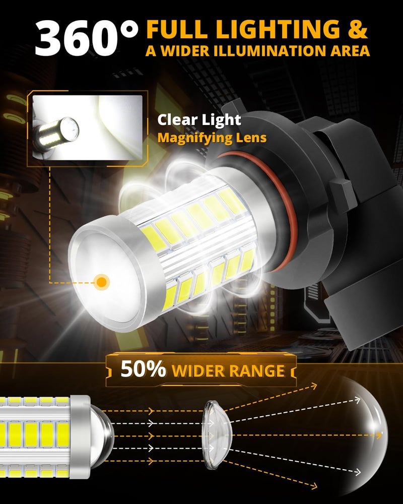 Auxbeam مصابيح ضباب LED من Auxbeam 9005 9006 H10 - مجموعة من 2 - Image 3