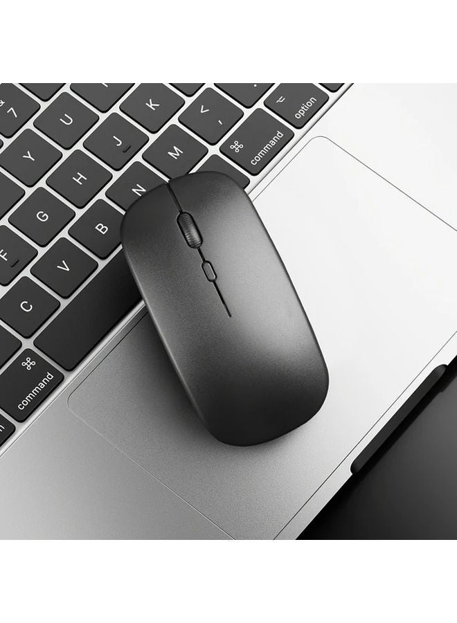 Ultra Thin Wireless Mouse Dual Mode BT5 2 2 4G USB Black For Laptop iPad Tablet - Image 2