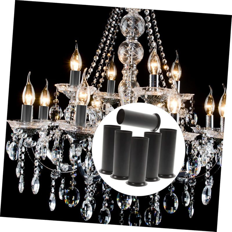 6pcs Chandelier Flange Sleeve Lamp Base Sleeves for Pendant Light Fixtures Crystal Chandelier Parts Metal Warm Romantic Style - Image 4