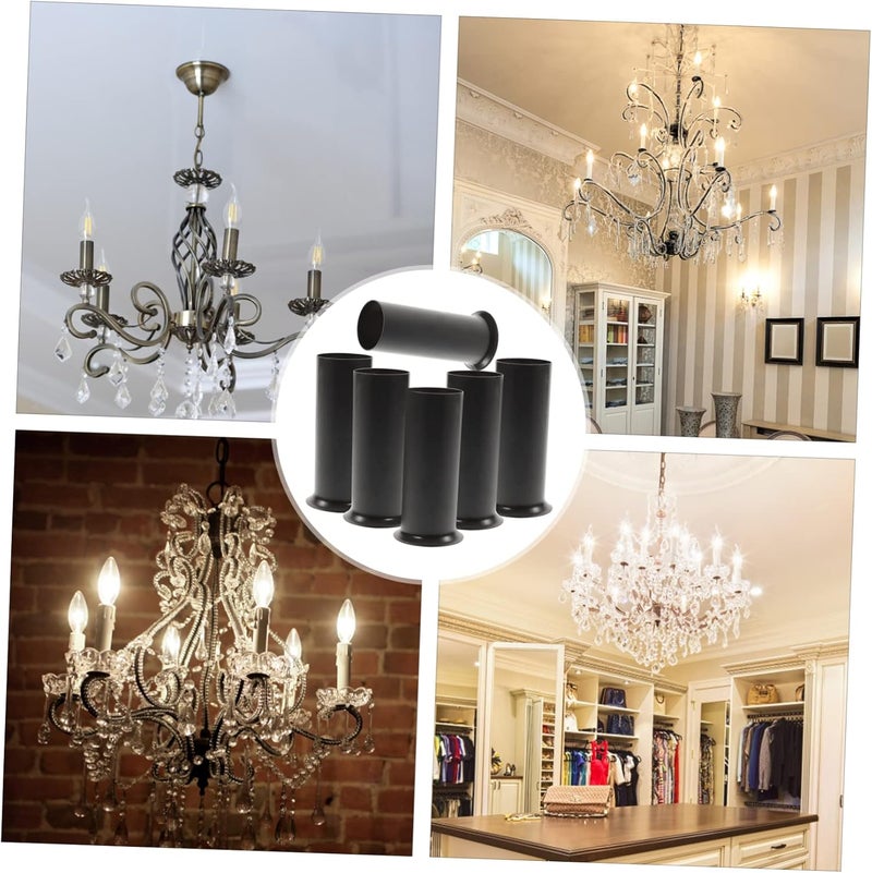 6pcs Chandelier Flange Sleeve Lamp Base Sleeves for Pendant Light Fixtures Crystal Chandelier Parts Metal Warm Romantic Style - Image 3