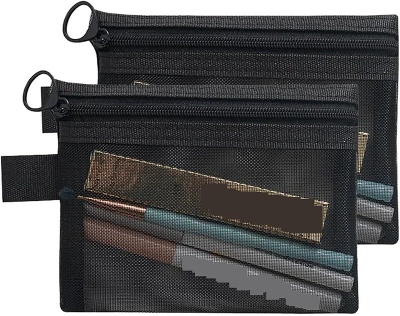 1/3pcs Mesh Clear Cosmetic Bags Small Large Black Zipper Travel Toiletry Organizer Lipstick Storage Pouch(Small) - Image 5