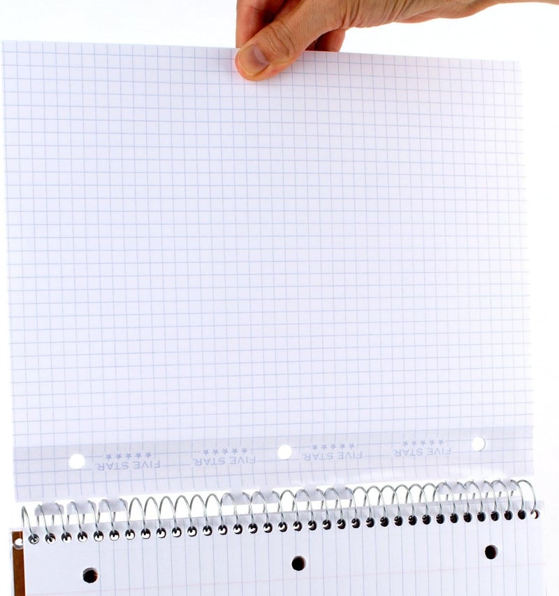 Five Star Reinforced Insertable Graph Ruled Notebook Paper, 6 Pack, White, 8.5 x 11, 75 Sheets per Pack - Image 5