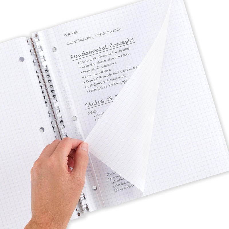 Five Star Reinforced Insertable Graph Ruled Notebook Paper, 6 Pack, White, 8.5 x 11, 75 Sheets per Pack - Image 2
