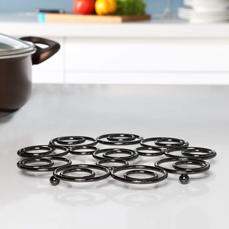 Home Centre Gravel Stainless Steel Bubble Trivet - Black, Standard, (Gravel-Nickel-4) - Image 2