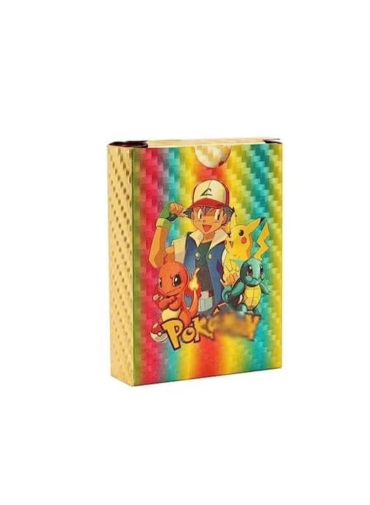 مجموعة بطاقات بوكيمون من فور إيفر كيدز بوك-إيمون، 55 قطعة، مجموعة بطاقات متنوعة من سلسلة بطاقات V، بطاقات Vmax GX الذهبية النادرة وبطاقات الألغاز النادرة الشائعة (قوس قزح) - Image 1