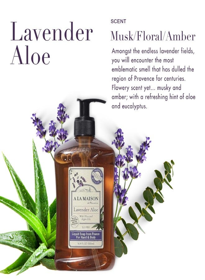 A LA MAISON de Provence Lavender Aloe Liquid Hand and Body Soap (Pack of 2) With Argan Oil, Olive Oil and Vitamin E, 16.9 fl oz Each - Image 2