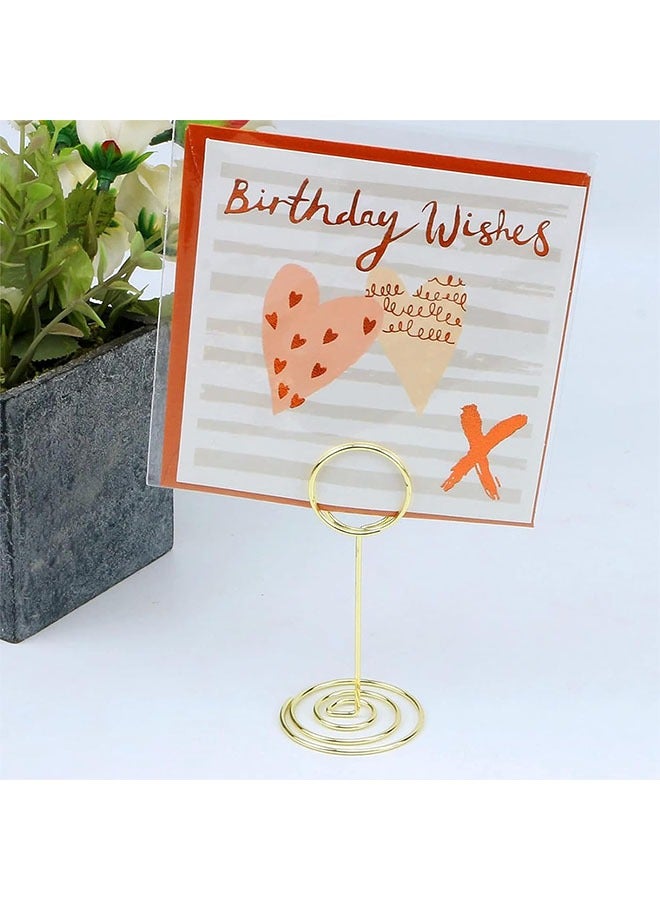 10pcs Table Number Holders, Gold Metal Stand Place Card Holder Table Memo Photo Picture Holder for Wedding Baby Shower, golden - Image 3