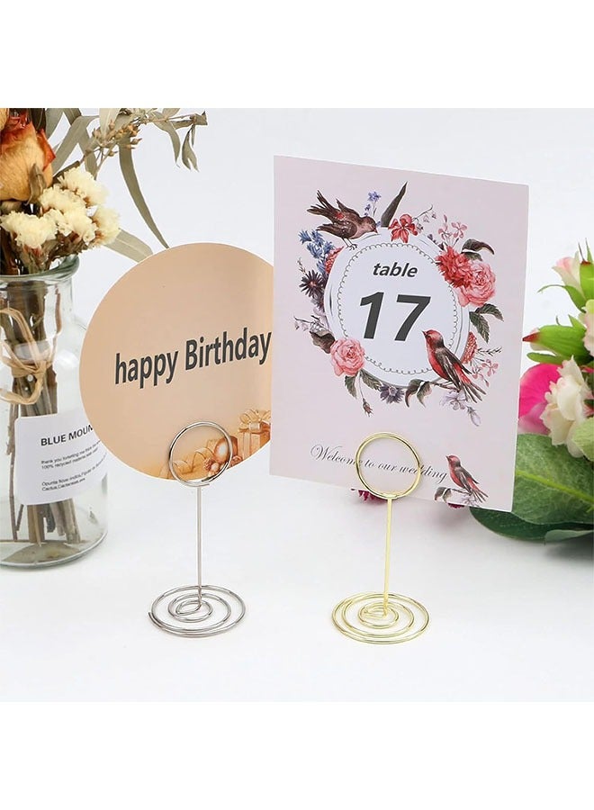 حامل الجدول رقم 10 ، حامل معدني ذهبي ، حامل البطاقة ، مذكرة الجدول ، حامل الصورة ، مناسبة لحفل الزفاف دش الطفل ، والذهب - Image 5