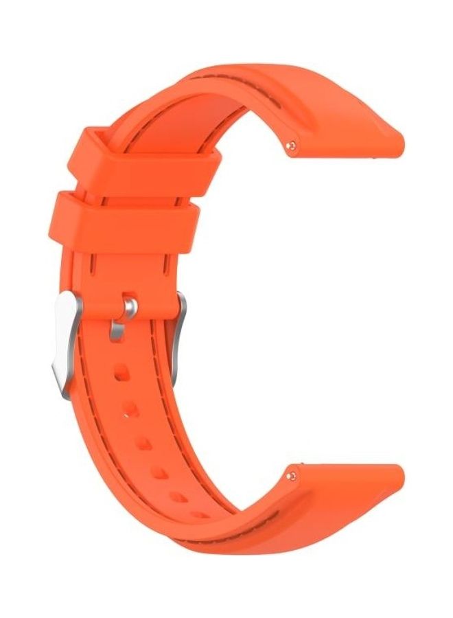 NIBEMINENT Silicone Replacement Strap For Samsung Galaxy Watch 3 41mm/Active2/Active/Gear Sport 20mm Orange - Image 3