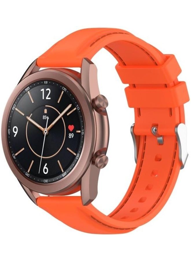 NIBEMINENT Silicone Replacement Strap For Samsung Galaxy Watch 3 41mm/Active2/Active/Gear Sport 20mm Orange - Image 4