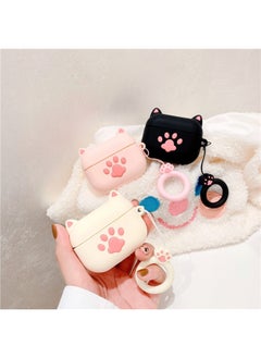Generic Japanese And Korean Cute Cartoon Cat's Claw AirPods Pro Earphone Case Apple Silicone Protective Case 3 Generation Personality Tide Applicable-Color:White Cat Claw + Hanging Ring-Applicable Model:Air  - Image 4