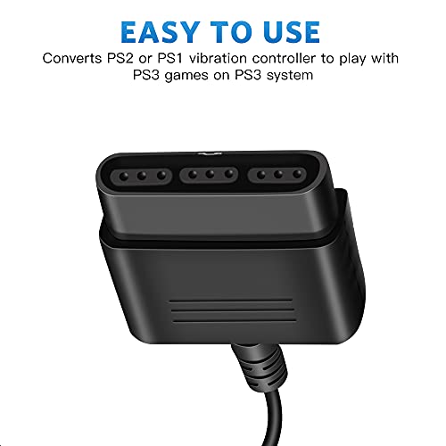 Xahpower PS2 Controller to USB Adapter Converter Cable, Compatible with Sony PS1/PS2 Controller Gamepad to PS3/PC Controller - Image 3