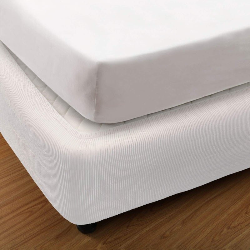 Marquess Box Spring CoverPremium Elastic Box Spring Wrap Around Bed Skirt Queen Size Box Spring Cover Bed Frame Cover15 Inches TallWhiteQueen