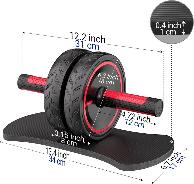 Readaeer Ab Roller Wheel, Heavy Duty Workout Equipment for Home Gym, Professional Metal Handle with Rubber Surface Abdominal Exercise Wheel for Strength Training, Ab Wheel with Knee Pad - Image 5