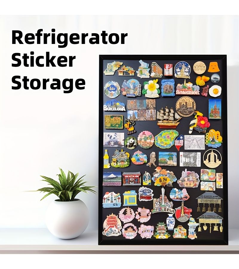Walnut Color Family Magnetic Pin Board Decorative Blackboard Photo And Cosmetics Display Storage Wall For Home Bedroom Living Room With Random Magnetic Stickers 15 75 By 23 62 Inch - Image 1
