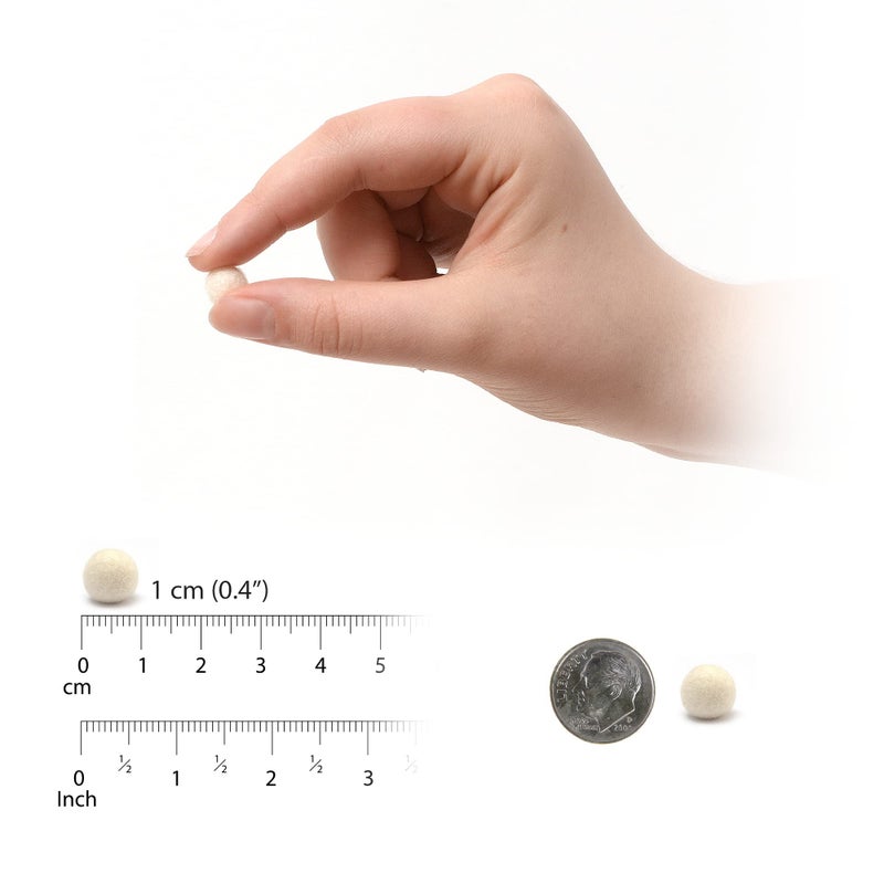 Glaciart One Glaciart One Felt Balls, Felt Wool Balls (120 Pieces) 1 Centimeter - 0.4 Inch, Handmade Felted 40 Color (Red, Pink, Blue, Gray, Black, White, Pastel and More) Bulk Small Puff for Felting and Garland  - Image 2