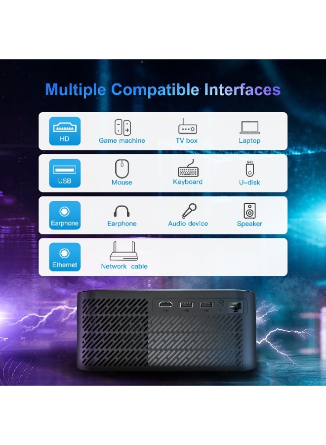 General Smart Projector X5 Full HD Bluetooth Projector Portable 1080P 4K HDR10+Technology 3D Display RAM 2GB+ROM 16GB  - Image 4