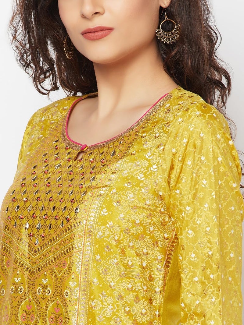 Aurelia Yellow Floral Printed Kurta - Image 5
