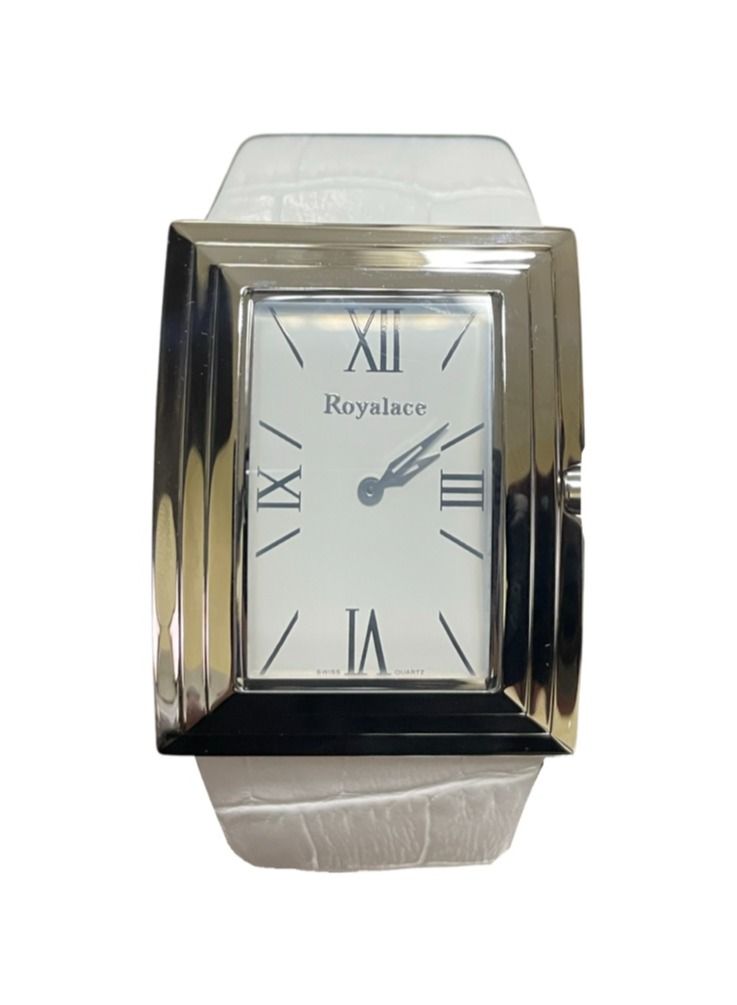 Royalace Men's Wrist White Leather Strap Watch Best Price UAE