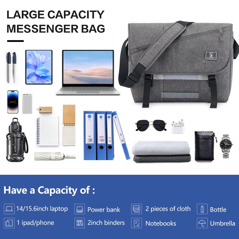 OIWAS Messenger Bag for Men, 15.6 Inch Laptop Crossbody Bags Women Casual Satchel Shoulder Bag College Travel Office Briefcase - Image 5
