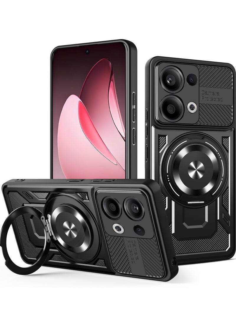 جراب وغطاء حماية مقاوم للصدمات وحمايه للكاميرا ومتوافق مع Oppo Reno 13 (أسود) - Image 1