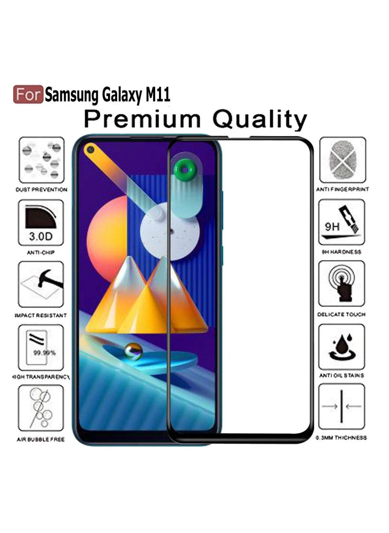 Raxoom Screen Protector Glass Full Glue Tempered Screen Guard Anti Explosion 2.5D for Samsung Galaxy M11 & A11, - Image 3
