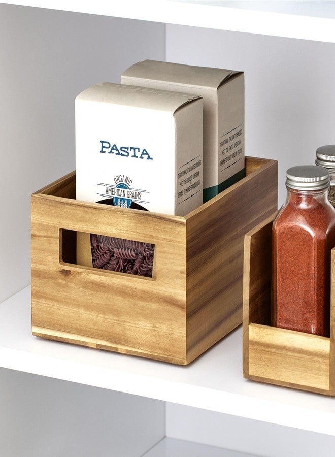 InterDesign iDesign Acacia Wood Pantry Storage Bin with Handles - Natural - Image 4