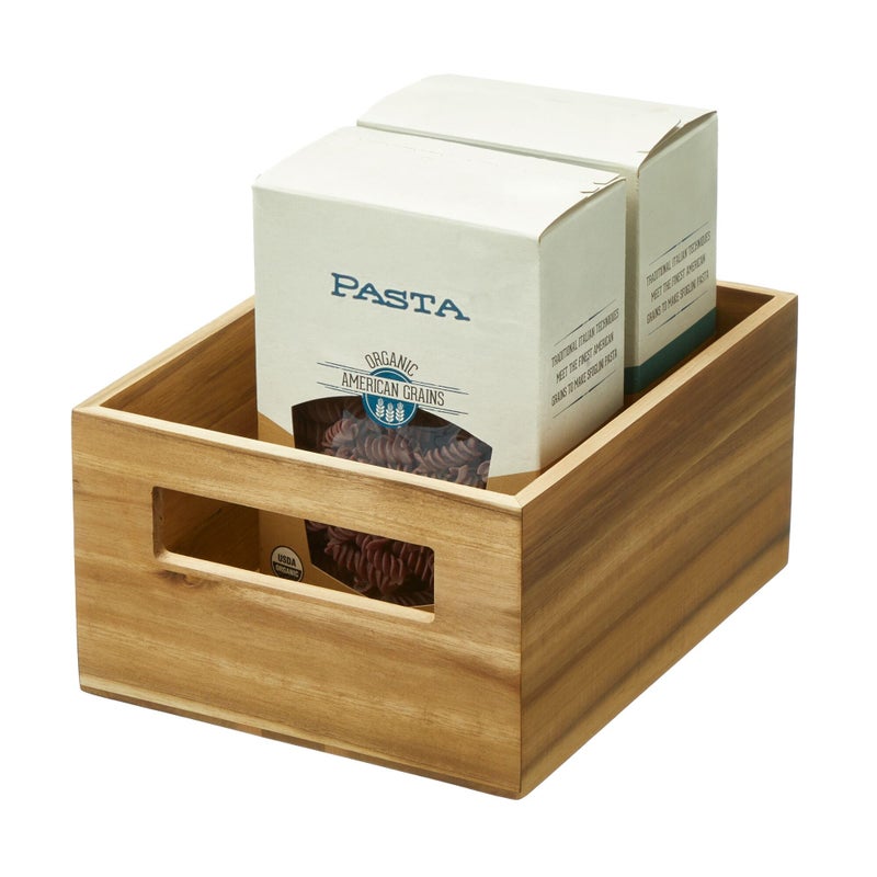 InterDesign iDesign Acacia Wood Pantry Storage Bin with Handles - Natural - Image 1