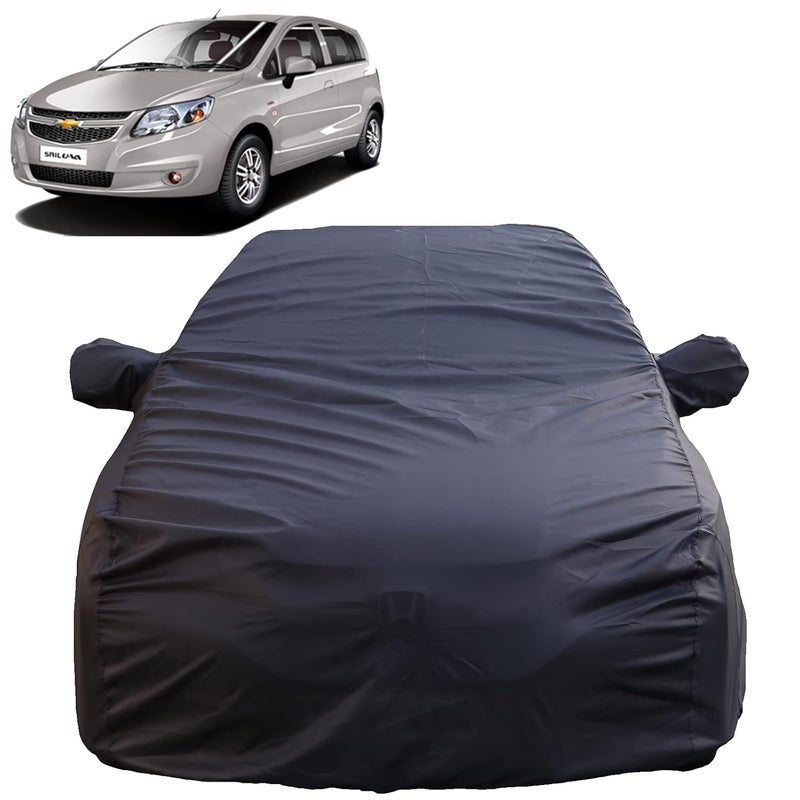 Autofact Waterproof Car Body Cover Compatible with Chevrolet Sail UVA (2012 to 2014) with Mirror Pockets, 4 x 4 American Matty, Long Lasting Strong Durable Material, Grey Color - Image 1