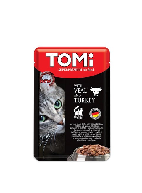 Tomi Pouch Veal&Turkey Cat 100g