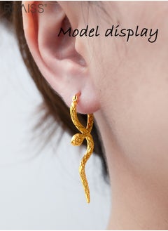roaiss Stylish And Personalized K Gold Snake-Shaped Earrings For Women Elegant And Elegant Earrings For Daily Wear  - Image 1