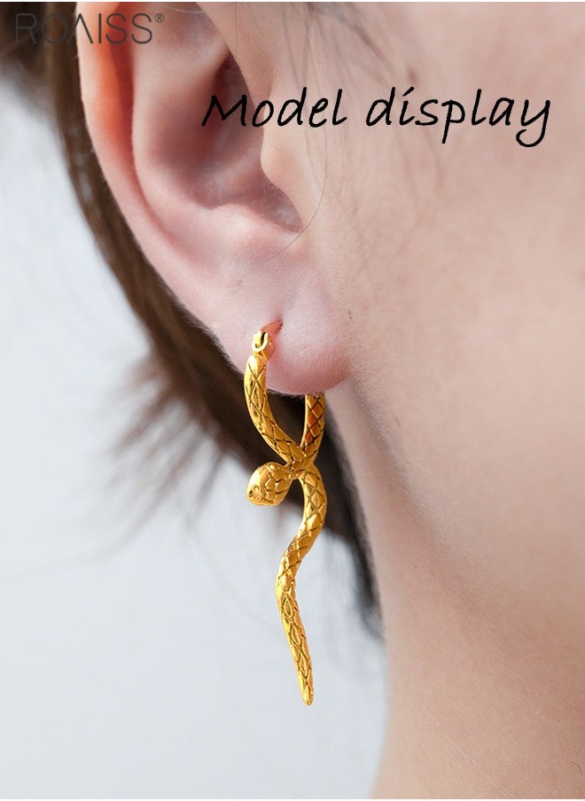 roaiss Stylish And Personalized K Gold Snake-Shaped Earrings For Women Elegant And Elegant Earrings For Daily Wear  - Image 1