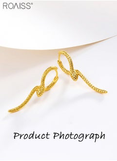 roaiss Stylish And Personalized K Gold Snake-Shaped Earrings For Women Elegant And Elegant Earrings For Daily Wear  - Image 2