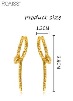 roaiss Stylish And Personalized K Gold Snake-Shaped Earrings For Women Elegant And Elegant Earrings For Daily Wear  - Image 3