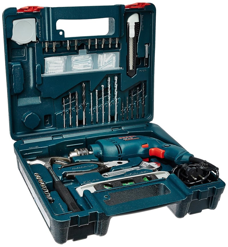 Bosch GSB 500W 10 RE Professional Corded-Electric Drill Tool Kit, MS & Plastic (Blue, Set of 100 Too - Image 2