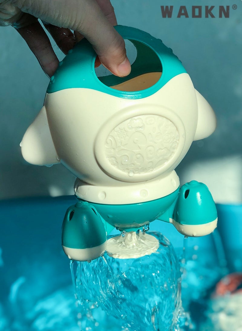 WAOKN Bath Toys for Toddlers, Spray Water Baby Bath Toy, Children's Summer Swimming Pool Tub Bathing Bath Toys Baby Bathroom Rotating Water Jet Rocket Shower Toys Gift for Toddlers Green - Image 3
