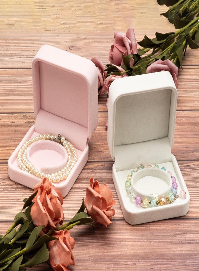 Giftop Velvet Bracelet Gift Boxes Bangle Display Jewelry Box Storage Case Organizer Holder (Pink) - Image 5