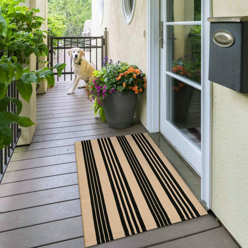 OJIA Front Door Mat 24"x51", Machine Washable Porch Rug Outdoor Door Mat Striped Entryway Rugs Indoor Outdoor Rugs Cotton Woven Entry Rug for Kitchen/Bathroom/Farmhouse/Home Entrance - Image 2