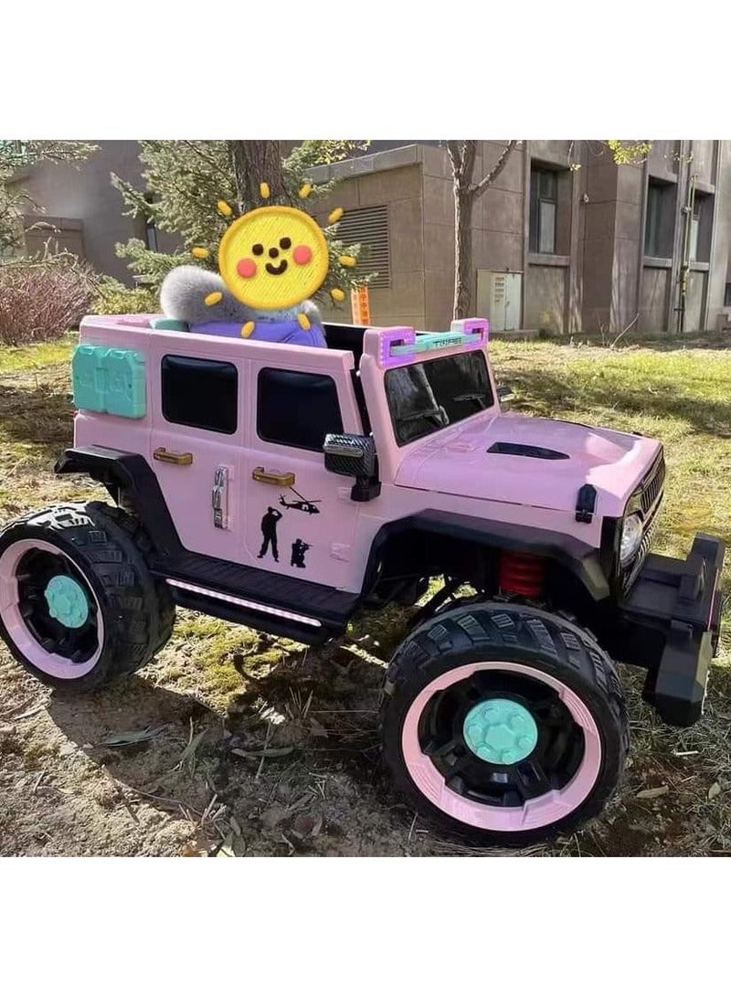 Electric ride-on car for children, 2024 car dazzling with its colors and wonderful design, new car 4×4 (pink), pink - Image 2