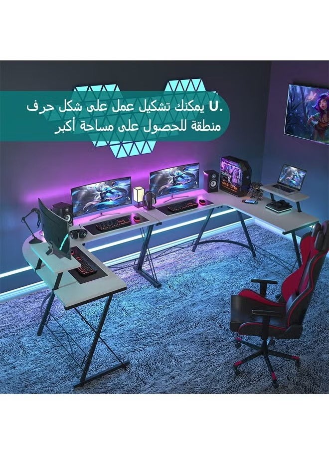 Cady One 2 in 1 Adjustable Gaming Chair with Cushion, Headrest, Desk and Computer Table L Shaped Easy to Assemble  - Image 2