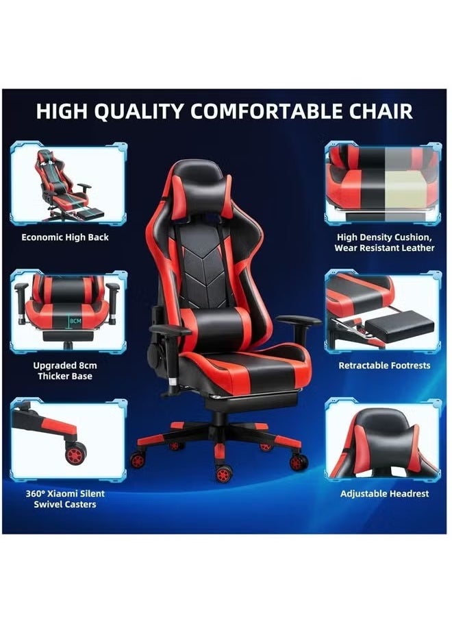 Cady One - 2 in 1 Adjustable Gaming Chair with Cushion, Headrest, Desk and Computer Table L Shaped Easy to Assemble - Image 1
