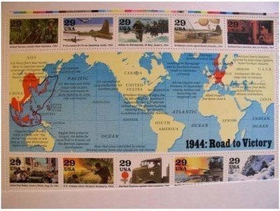 USPS WWll Events: 1944 Road to Victory: Set of 10 x 29-cent US Postage Stamps, Scott #2838 - Image 4