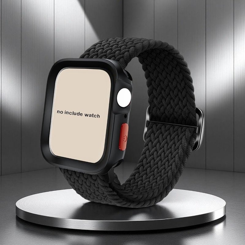 Yellow Nylon Strap Buckle TPU Case For Apple Watch 40 41mm - Image 1