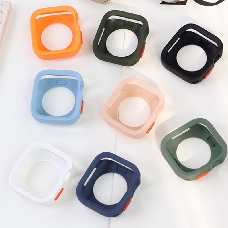 Yellow Nylon Strap Buckle TPU Case For Apple Watch 40 41mm - Image 4