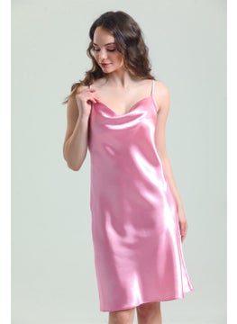 Magic Form 7790 Women's Pink Cowl Neck Satin Nightgown  - Image 2