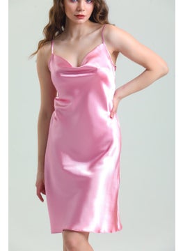 Magic Form 7790 Women's Pink Cowl Neck Satin Nightgown  - Image 3