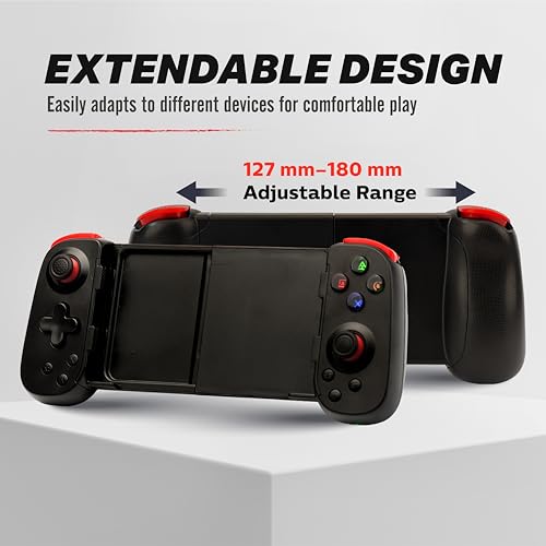 NITHO Wireless Mobile Gaming Controller for iOS & Android Phones, PC, Tablets, Switch | Adjustable Size, Turbo, RGB LED lights, Gamepad for Cloud Gaming, PS Remote Play, Arcade MFI Games - Image 4