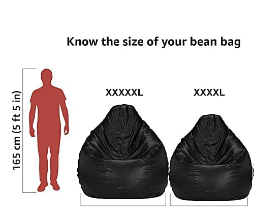 CASA COPENHAGEN Casa Copenhagen 5XL Size Super Soft Leather Fabric Bean Bag Black  - Image 5